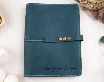 Personalized Recipe Book Leather Cookbook Mothers Day Gift for Grandma Custom Recipe Journal Blank Recipe Book 5th Anniversary Gift for Wife