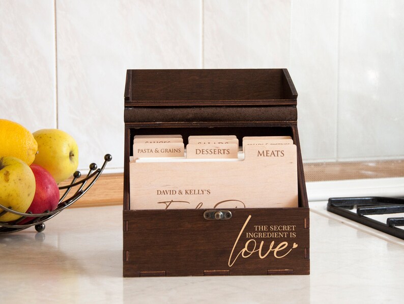 Custom Recipe Box with Cards The Secret Ingredient is Love Etsy