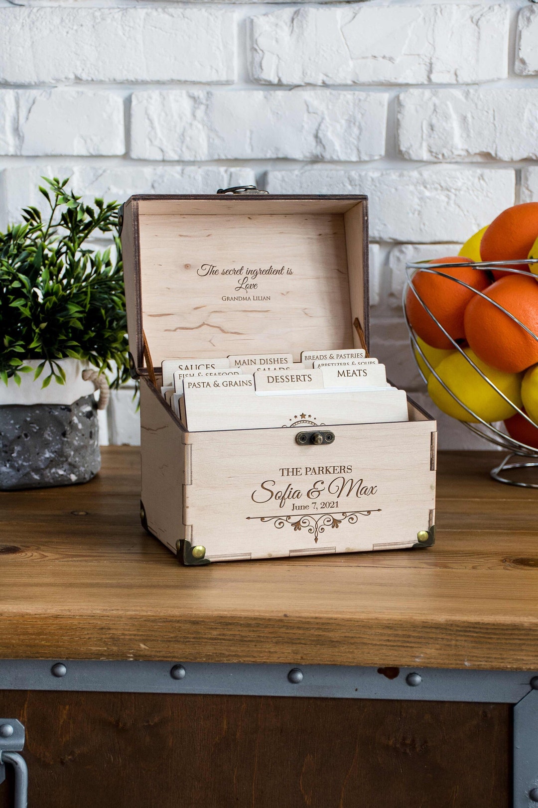 Personalized Wedding Recipe Box Bridal Shower Gift for Couple Etsy