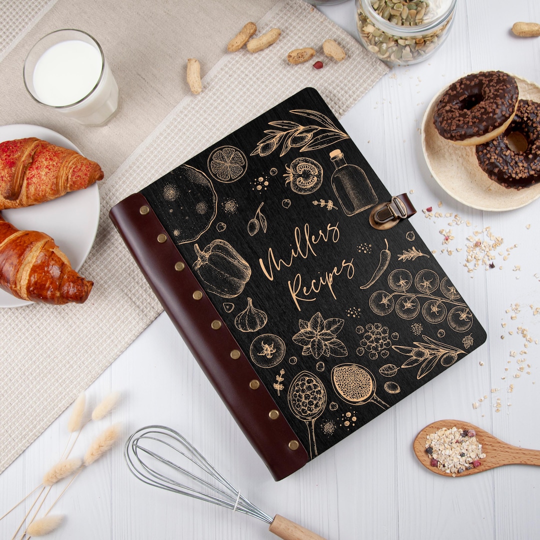 Personalized Wooden Recipe Book: Engraved Family Cookbook - Etsy