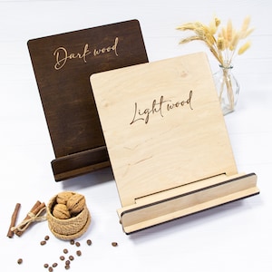 Engraved Wooden Cookbook Stand: Personalized Kitchen Conversion Chart image 5