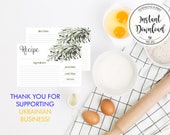 Printable Recipe Cards 4x6 Recipe Card with Olive Branch Card Greenery Recipe Card Instant Download Wedding Recipe Card Ukraine