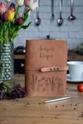 Leather Recipe Book with Flowers Personalized Mothers Day Gift Recipe Journal Birthday Gift for Daughter Cooking Notebook Mother in Law Gift product logo