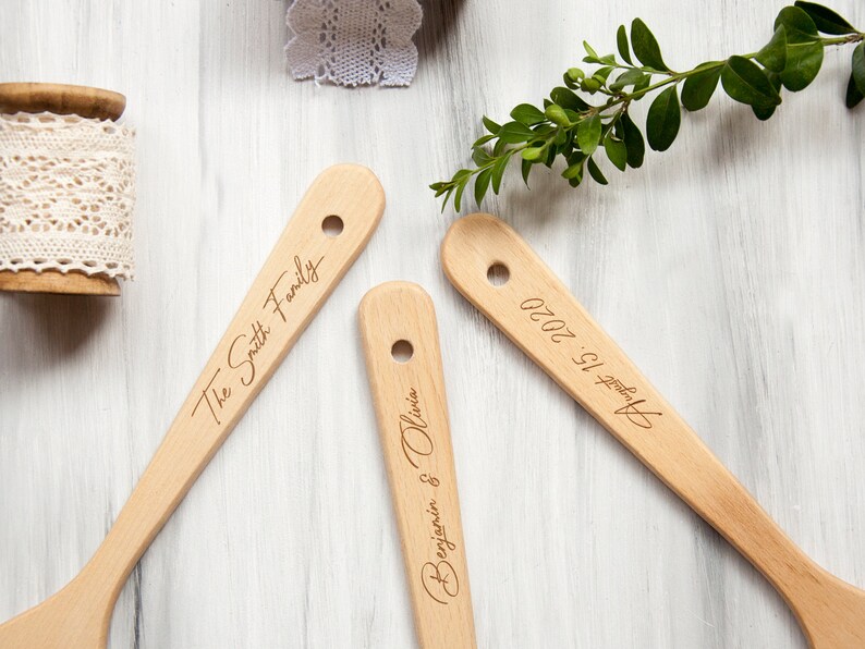 Engraved Wooden Spoon & Spatulas Gift Set Housewarming Gift Etsy