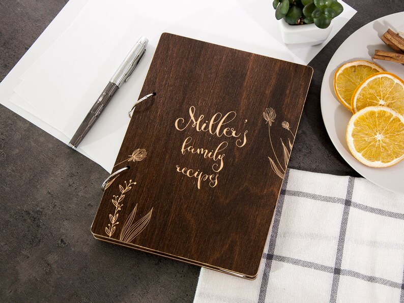 Blank Recipe Book Binder Personalized Cooking Gift for
