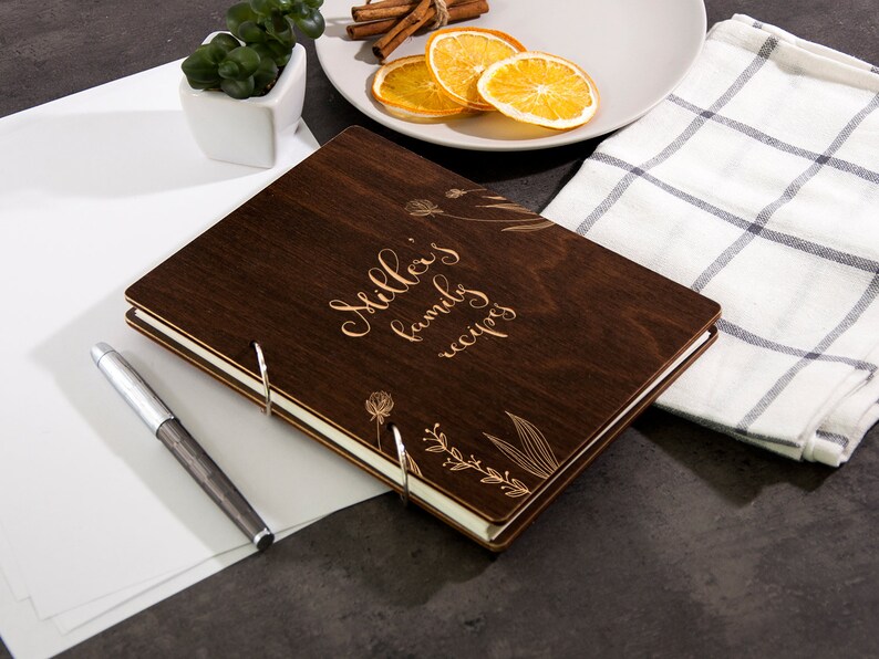 Blank Recipe Book Binder Personalized Cooking Gift for