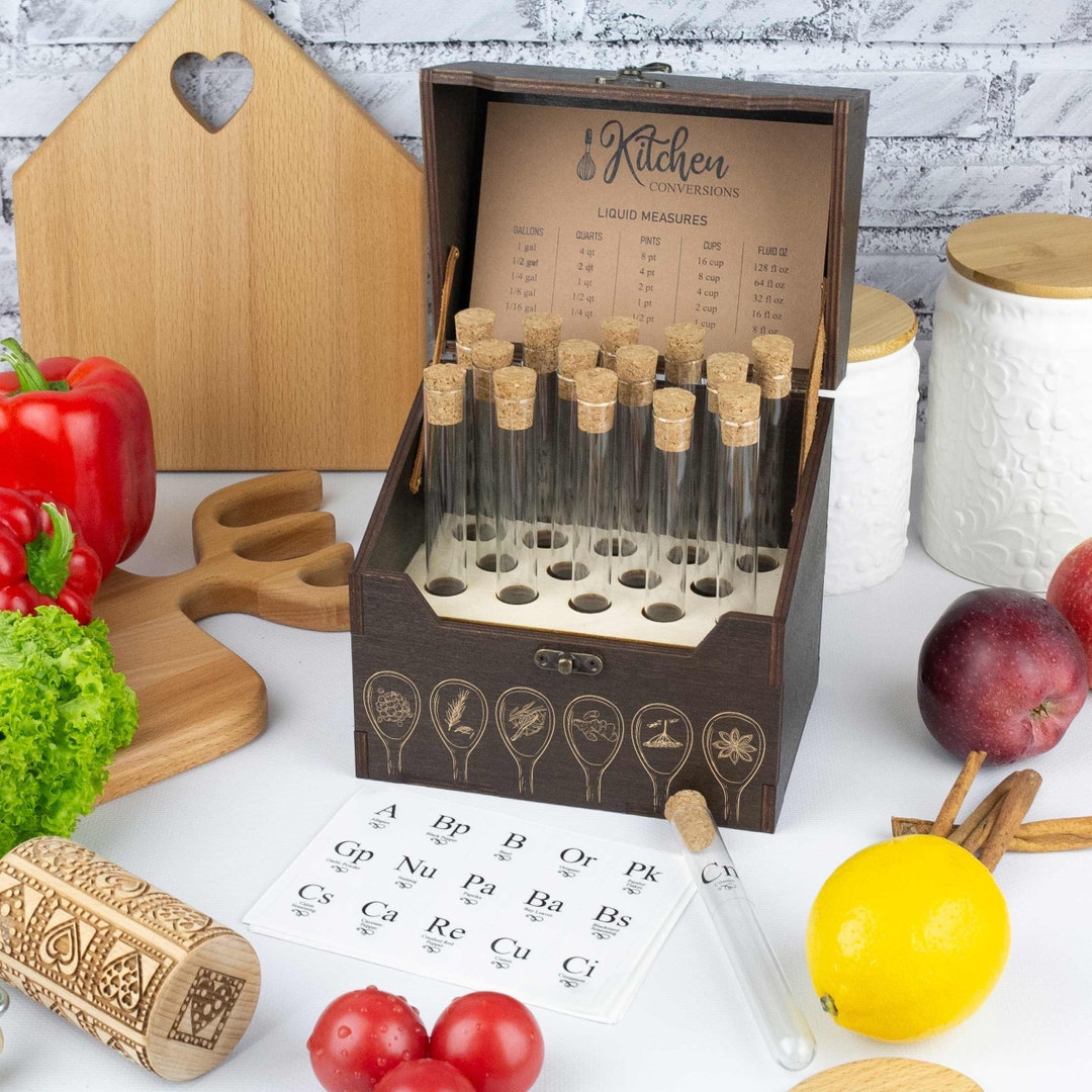 Personalized Spice Box Wood Spice Rack Family Christmas Gift Kitchen