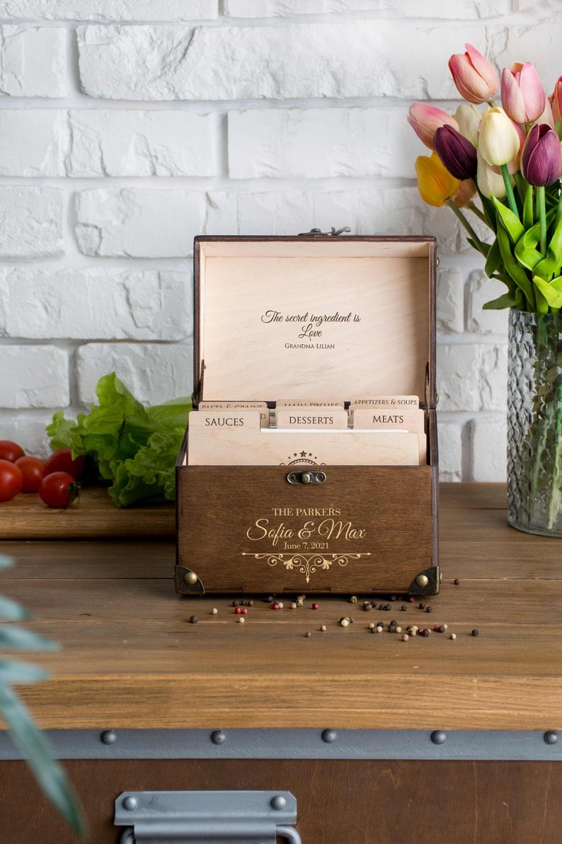 Personalized Wedding Recipe Box Bridal Shower Gift for Couple Etsy