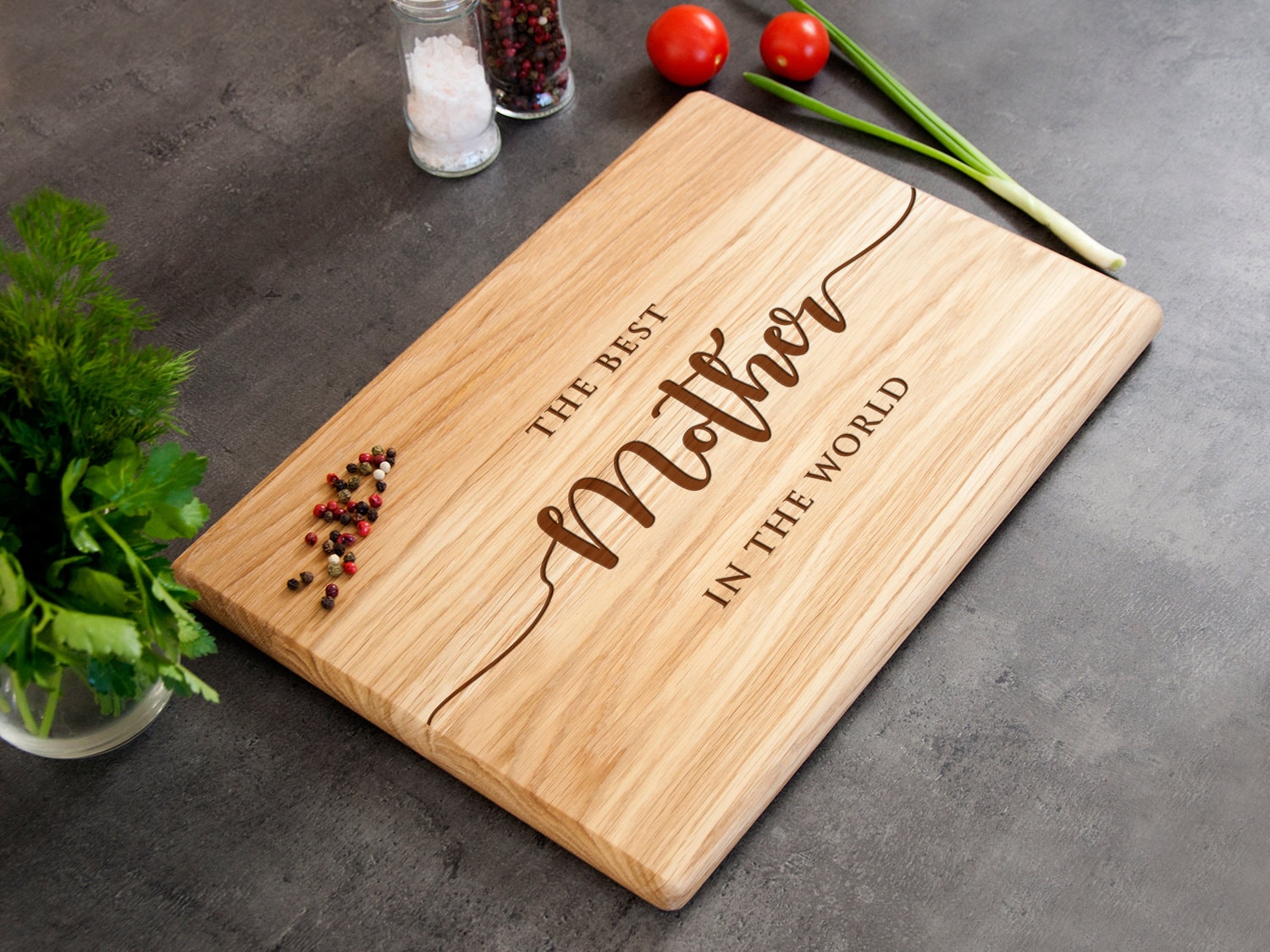 Personalized Cutting Board Best Mother in the World Wood Etsy