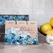 Personalized Recipe Box with Floral Dividers Mothers Day Gift for Mom Wood Recipe Card Box for Daughter Blue Kitchen Decor Gift for Wife 