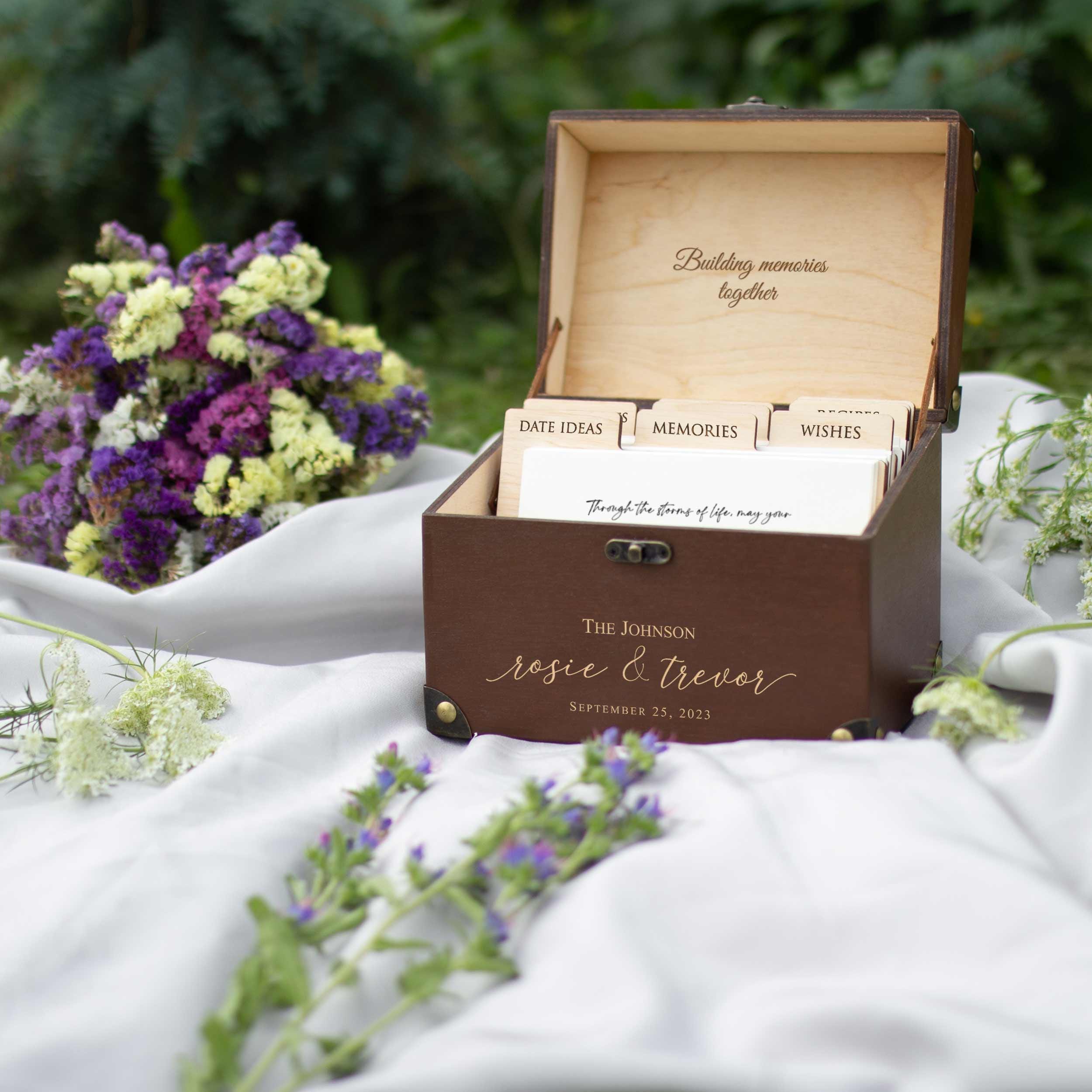 Engraved Divided Wedding Keepsake Box