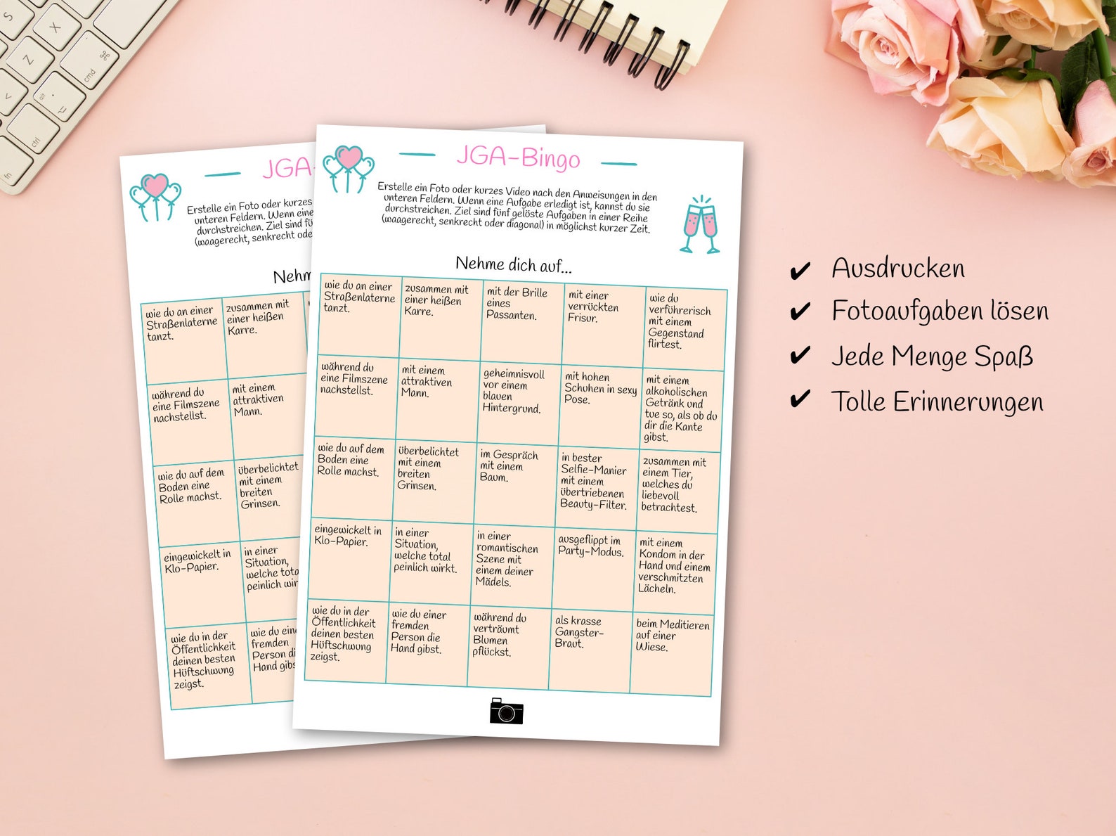 JGA-Bingo Spiel für den Junggesellinnenabschied als PDF zum | Etsy