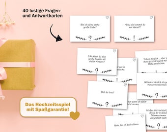 Hochzeitsspiel 40 lustige Fragen und Antworten als PDF zum Selbstdruck