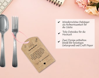 Welcome tag for wedding "Classic" DIY as PDF for self-printing, for guest gifts and as wedding decoration