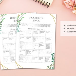 Wedding bingo colored wedding game for guests as a PDF to print out yourself image 1