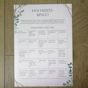 Wedding bingo colored wedding game for guests as a PDF to print out yourself image 2