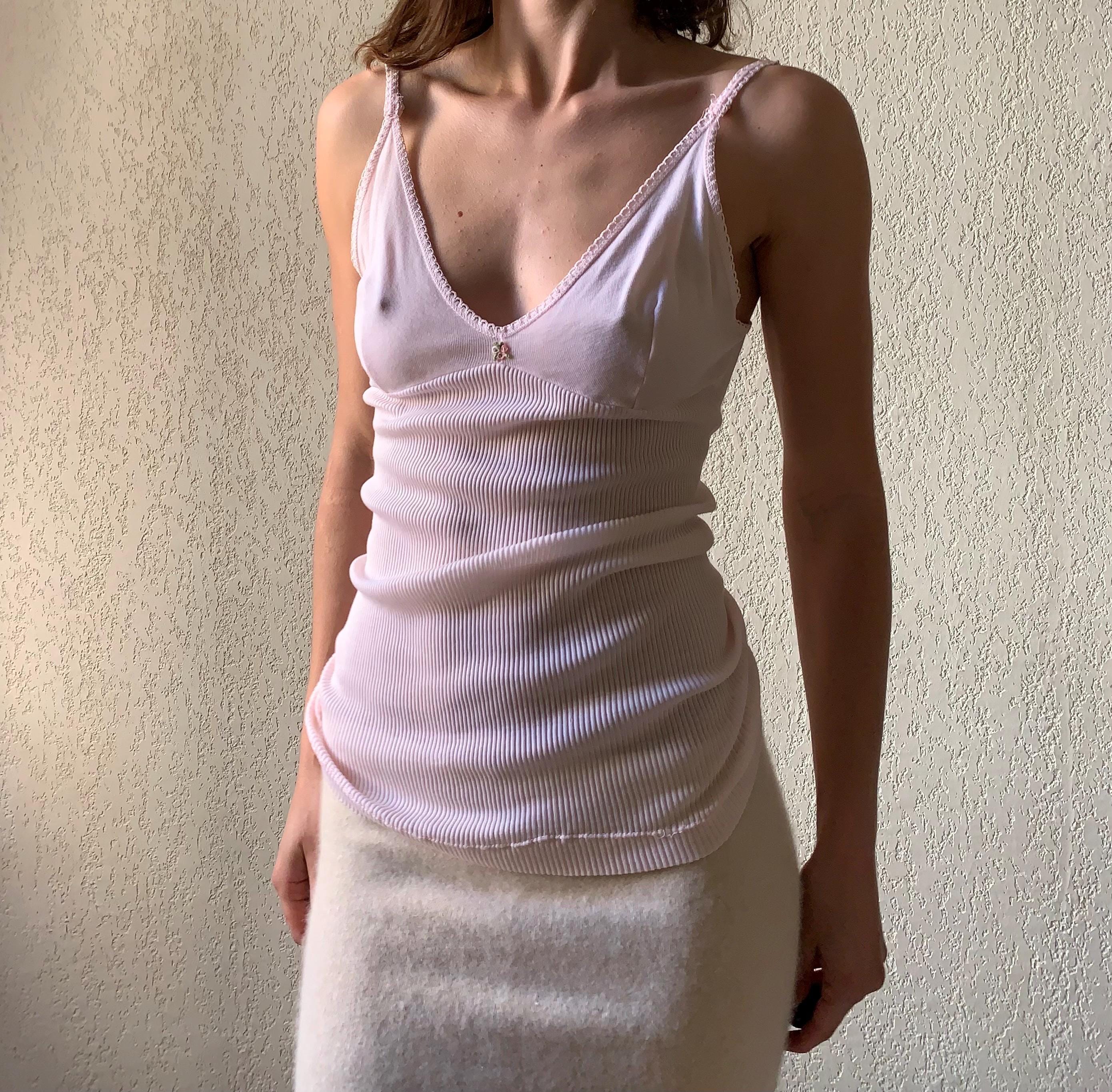 1990s minimal lingerie tank top