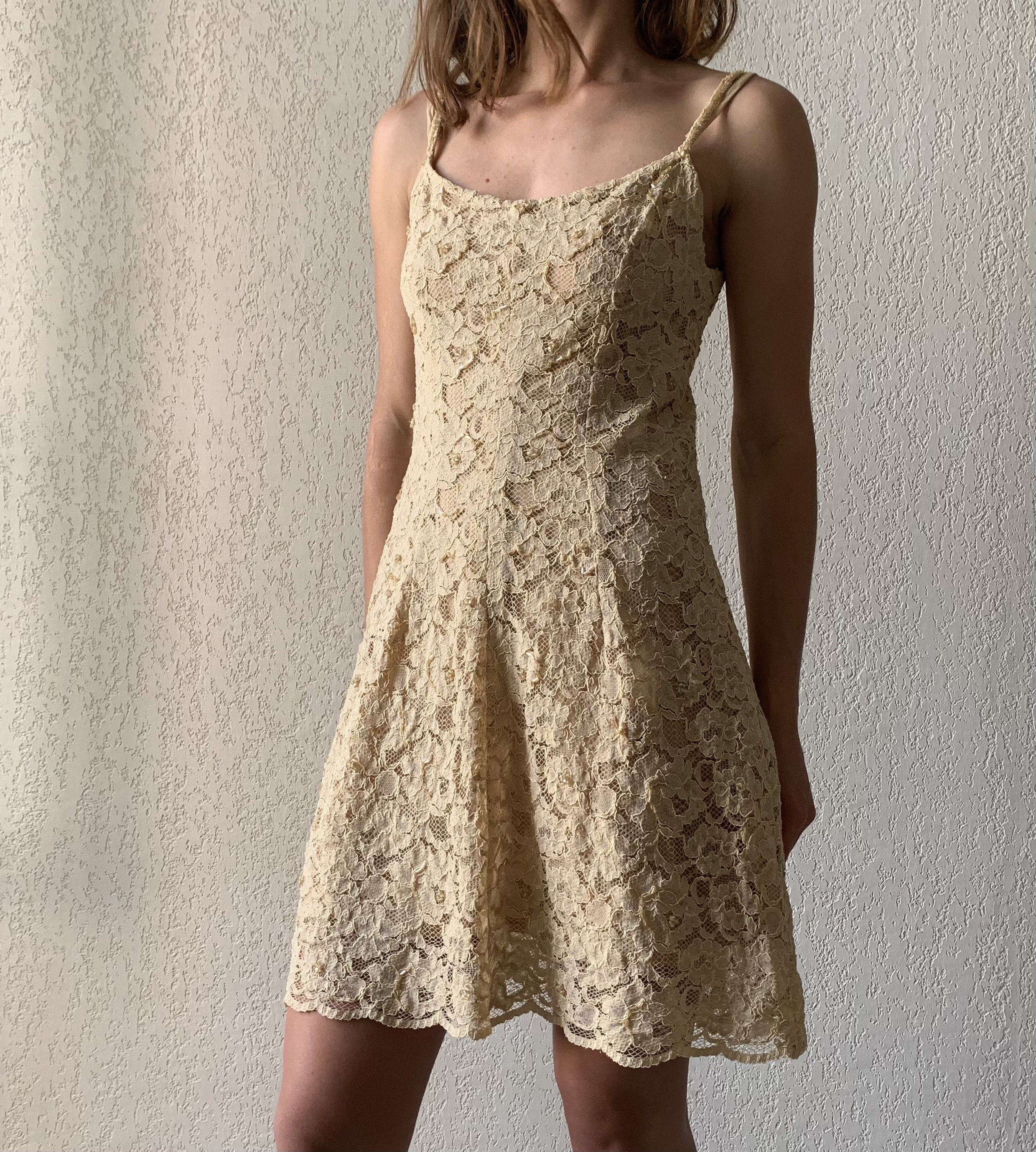 1990s Handcrafted Lace Dress Made in Italy 1990s Handcrafted Lace Dress Made in Italy