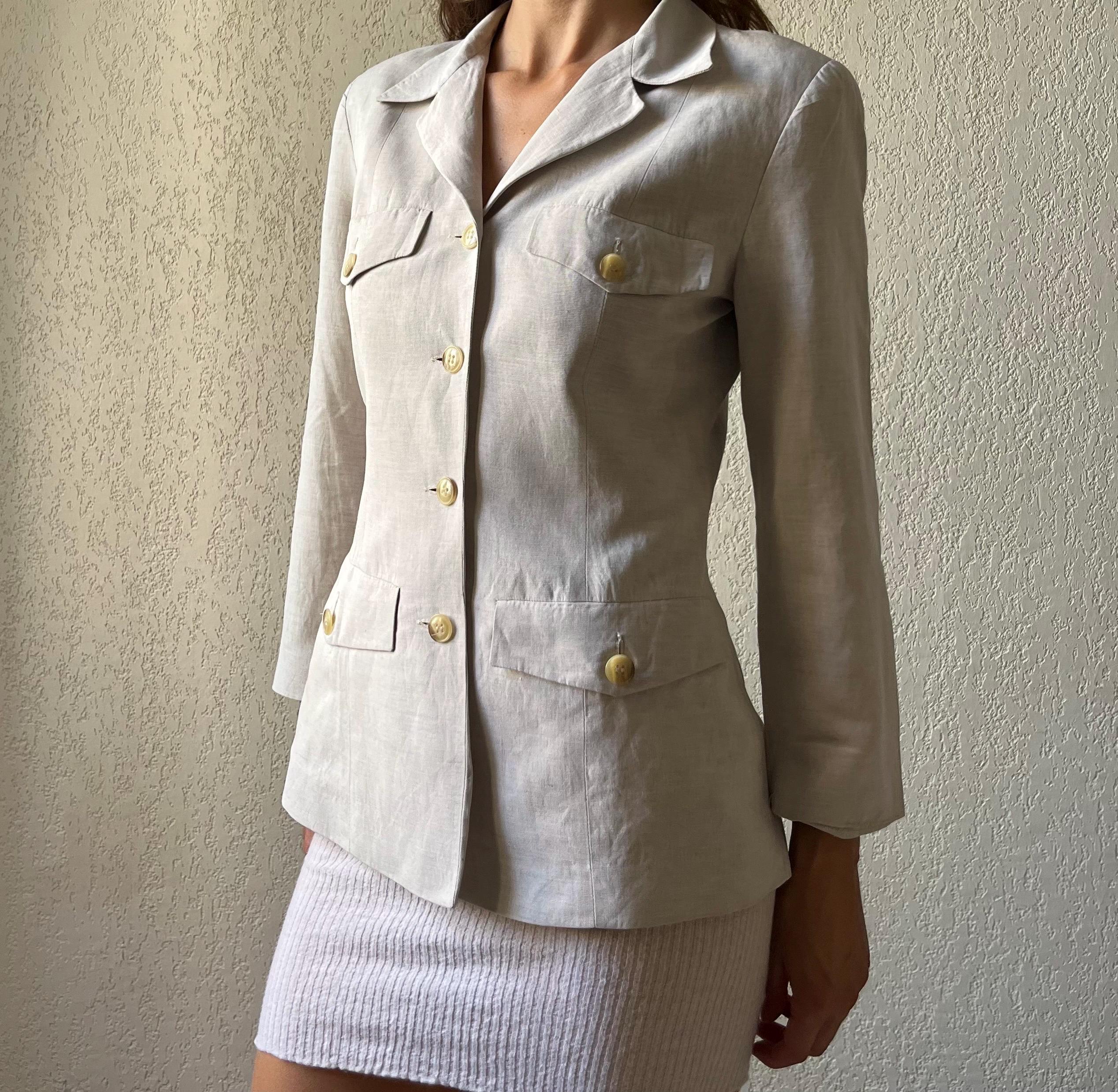 Agnès b., 1990s Agnes B linen jacket