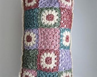 Crochet Patchwork Flowers Cushion / Pillow US Terms (PDF Pattern)