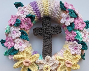 Corona cristiana de Pascua a crochet (patrón PDF)
