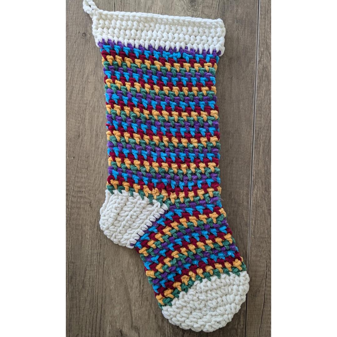 30 Christmas Stocking Crochet Patterns for Handmade Holiday Keepsakes 17 Chunky Moss Stitch Christmas Stocking Pattern