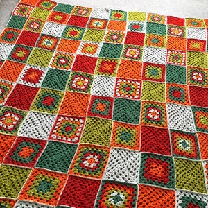 Autumn Blanket, Easy Crochet PATTERN - “Autumnal Squares” - PDF Pattern