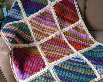 PATTERN: Rustic Squares, Crochet Temperature Blanket - PDF Pattern