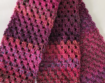 Chunky Crochet Scarf - Shades of Pink