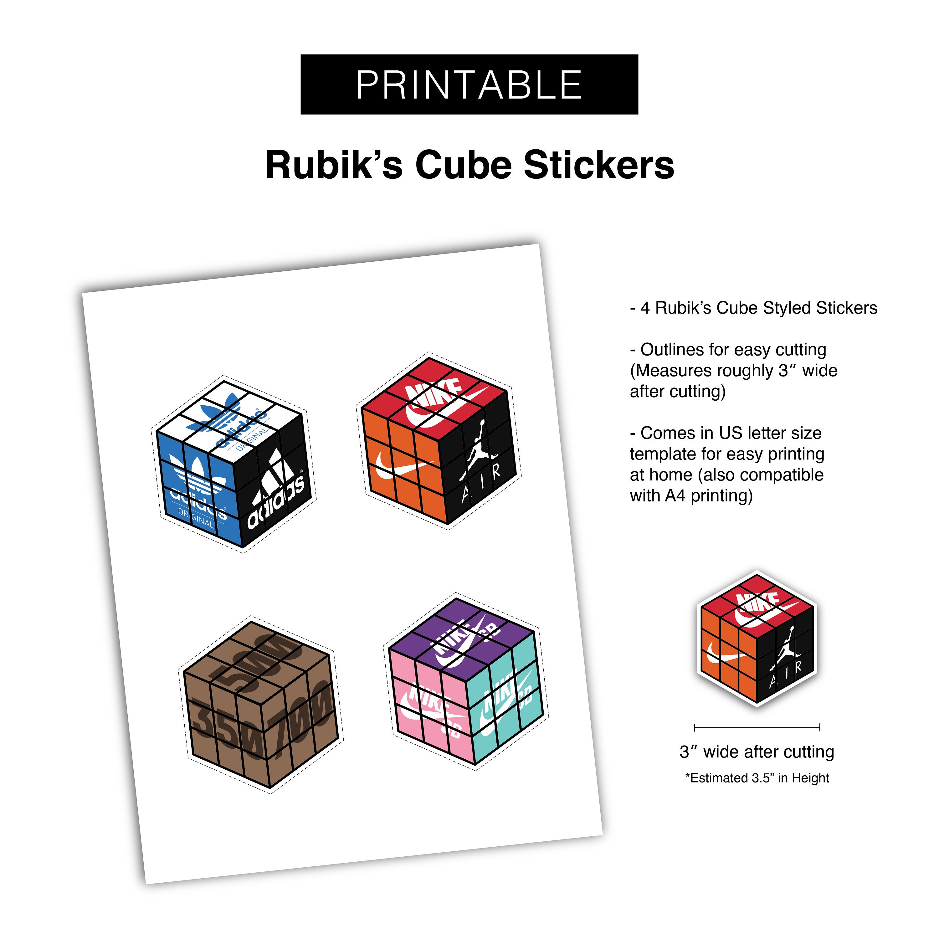 Rubik's cube Stickers hypebeast stickers planner | Etsy
