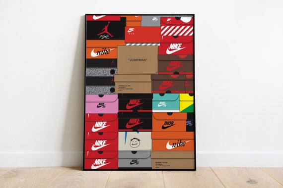sneaker box wall art