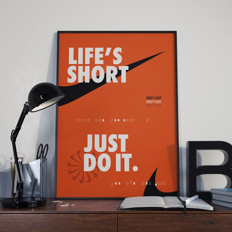 Nike poster motivational poster sneaker poster typography Etsy