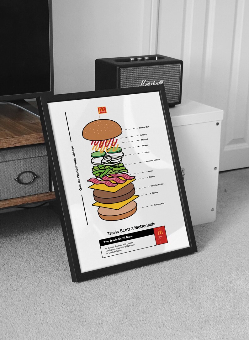 Travis Scott x McDonalds poster Burger art digital ...