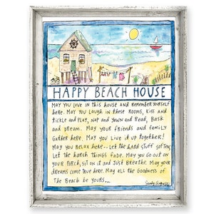 Happy Beach House Wall Art by Sandy Gingras from How To Live ®