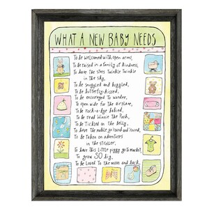 What A New Baby Needs Wall Art by Sandy Gingras from How To Live ®