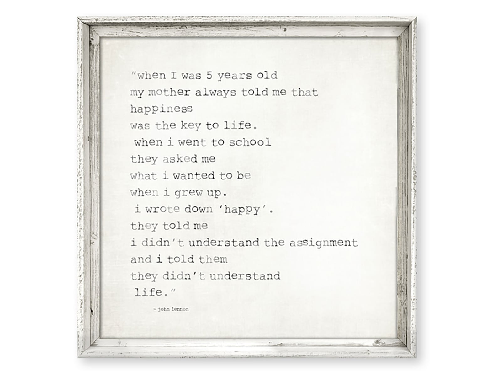 JOHN LENNON QUOTE Happiness The Meaning Of Life Framed Etsy