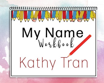 My Name Writing Workbook, Spelling practice, Name Printable, personalized, customized