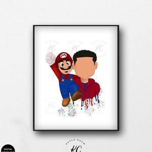 Super Mario Printable Art, Black Boy, Afro Art, African American Art, African American Illustration, Boys Room, Wall Art