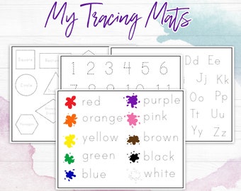 Customizable Tracing Mats – Name, Numbers, Shapes, Colors