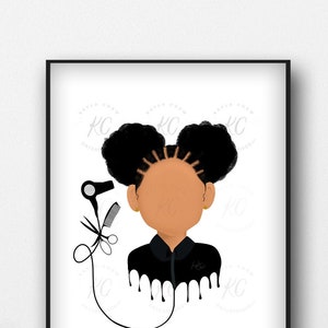 Hair Stylist Art Printable, Printable Wall Art, Illustration, Girls Room, Wall Decor