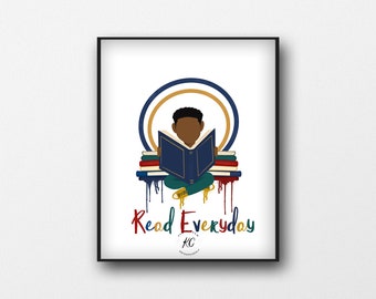 Boy Artist Printable Boys Room Afro Art African American Art Printable Wall Art Black Boy Joy Careers African American Illustration