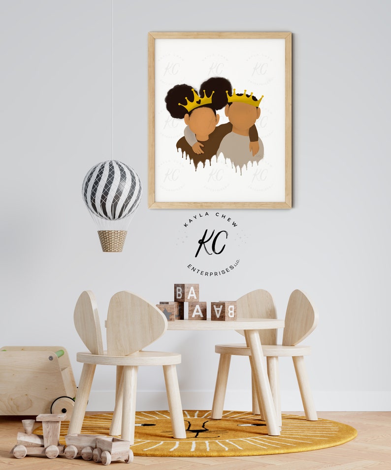 Young King and Young Queen Brother and Sister Art Printable - Etsy