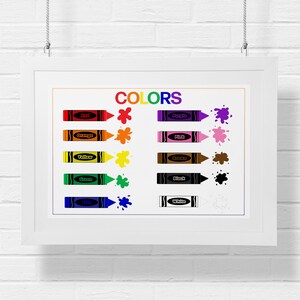 Colors Printable Poster, Nursery Art, Preschool Poster, Homeschool ...