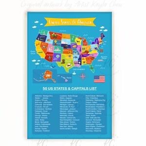 Printable United States of America Map, Homeschool, Classroom, Kids ...