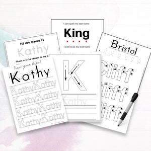 Printable Personalized Preschool Name Recognition and Writing Practice, Digital File, Name Tracing Worksheets, Name Tracing Practice