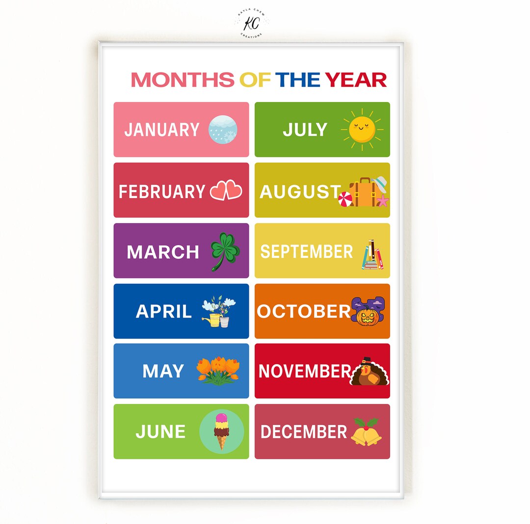 Months Of The Year Decoration Free Printable Months Of The Year Months Of The Year Decoration Free Printable Months Of The Year