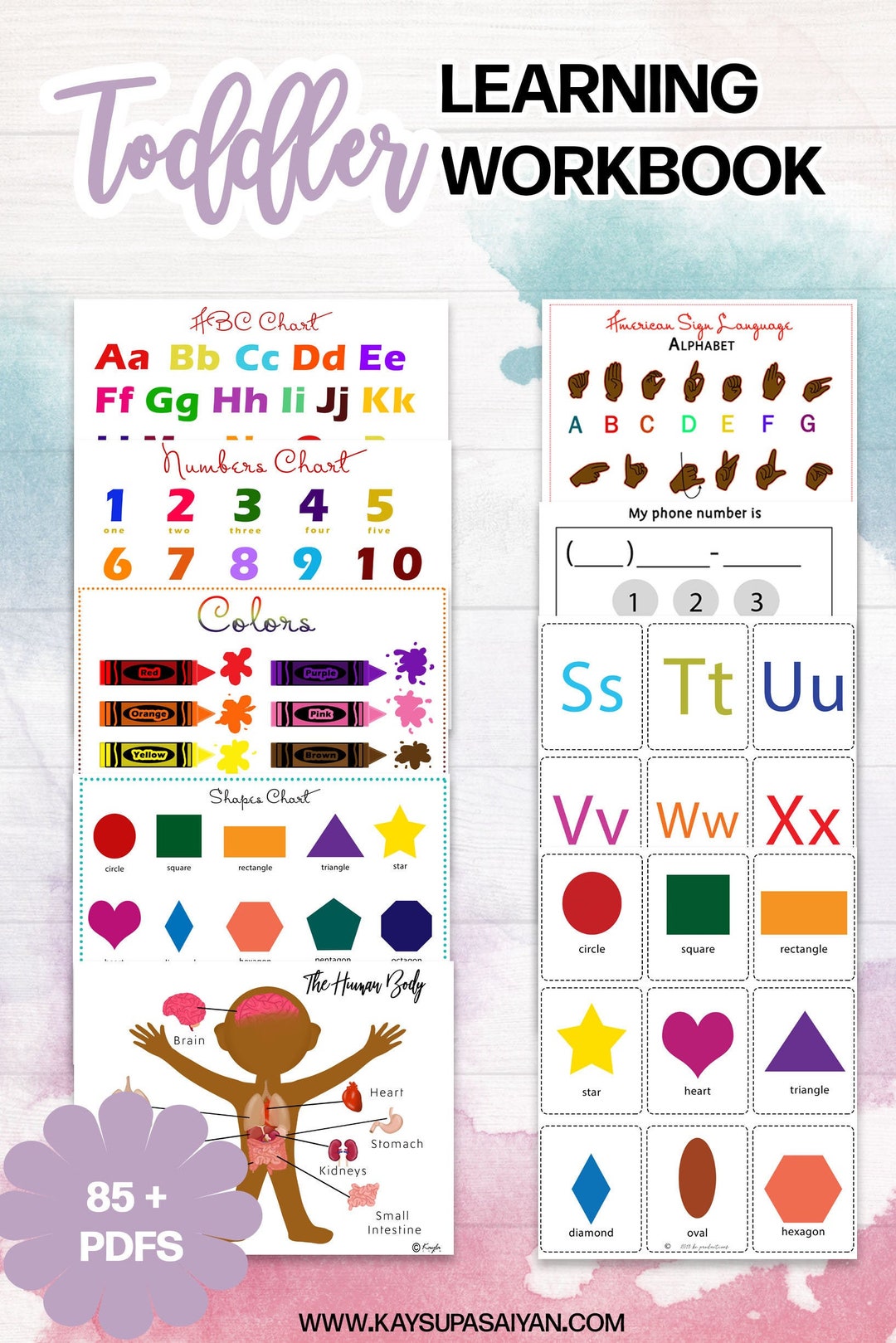 Toddler Learning Printables, | 85+ Printable Pdf Bundle |digital ...