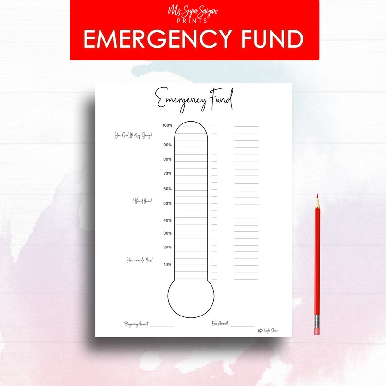 Debt savings Thermometer Cash Money Envelope Printable Etsy