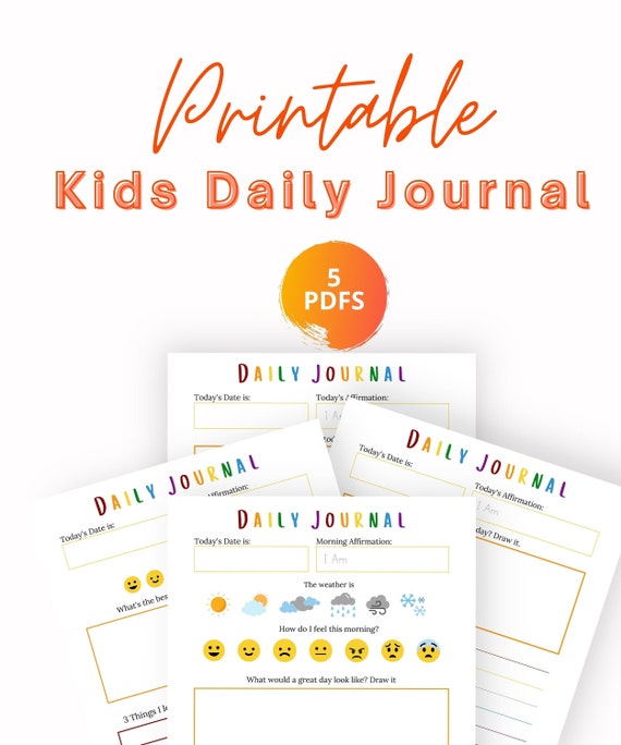 Kid's Daily Journal Printable Printable Planner Kids | Etsy
