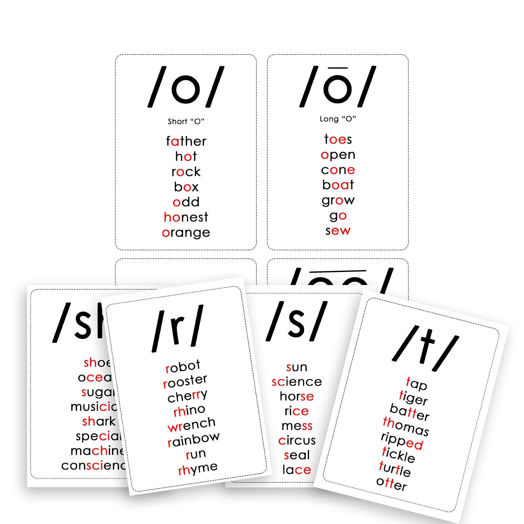 44 Phonemes Flashcards Printable 44 Phonemes Letter-Sounds - Etsy